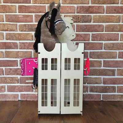 Produktbild von Hobby horse-Stall, Stall für 2 Pferde, Holzstall fur 2 Steckenpferd