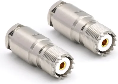 Produktbild von SO239 UHF Wasserdicht LMR240 LMR-240 RG59U RG8X RG-8X RF Schraub-Koaxialkabelstecker vernickelt mit vergoldetem Stift (2er Pack)