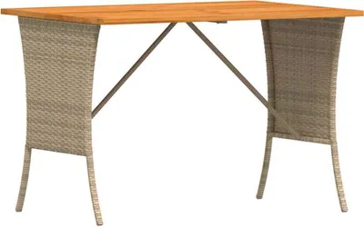 Immagine prodotto di Tavolo Giardino Piano Legno Acacia Beige 105x75x72cm Polyrattan