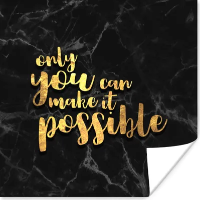 Produktbild von MuchoWow® Poster Zitat - Motivation - Marmor - Gold 75x75 cm - Wand Dekoration