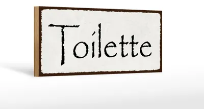 Produktbild von Holzschild Hinweis 27x10cm Toilette