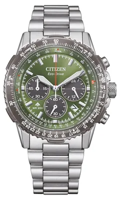 Zdjęcie produktu dla Męski zegarek z zieloną tarczą - Chronograf - Citizen Model: CA4664-60W