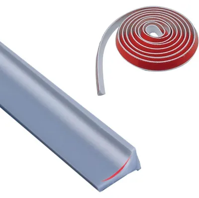 Productafbeelding van Waterdichte afdichtstrip voor douche, zelfklevend, 6 meter, siliconen, grijs. Scheiding van natte en droge zones