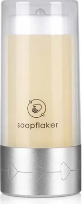 Produktbild von soapflaker Seifenspender für feste Handseife in Silber + Seifenstück Aloe-Vera