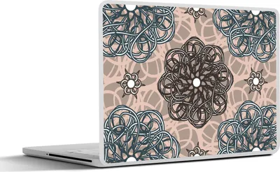 Produktbild von MuchoWow® Laptop Aufkleber Sticker Cover Muster - Abstrakt - Blumen 25x18 cm - Laptop-Deko