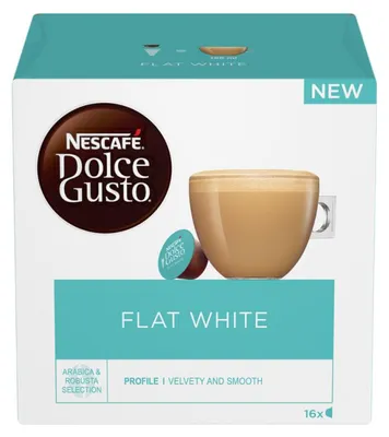 Produktbild von Nescafé Dolce Gusto Flat White, Kaffeekapsel, 16 Tassen, Mehrfarbig, Nescafé, 16 Stück(e), Box