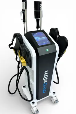 Produktbild von Professionelles EMS-Gerät für Kosmetikstudios Myoslim PRO 4x EMS-Köpfe + 2 Madero-Rollen, Schönheitssalon maschine, Schwarz-Gold