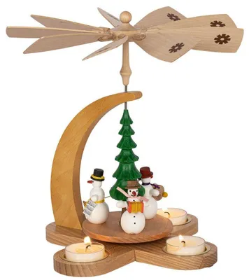 Zdjęcie produktu dla Piramida na świeczki typu tealight Bałwanki z kolorowymi świeczkami typu tealight Wysokość ok. 27 cm NOWOŚĆ