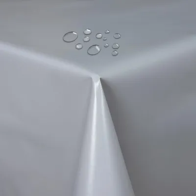 Produktbild von Partytischdecke Lackfolie Farbe wählbar Silber Eckig 100 x 250 cm abwaschbare Tischdecke