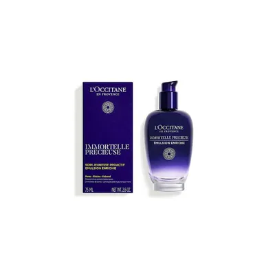 Productafbeelding van L'Occitane Immortelle Precious, voor dames, 75 ml, emulsie, geschikt voor alle huidtypes, voor elasticiteit, hydraterend, voedend, geeft volume, verzachtend, verpakt in een pompflacon