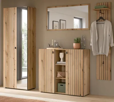 Produktbild von Garderobe Set 4-teilig "Loreno" in Evoke Eiche 237 x 192 cm