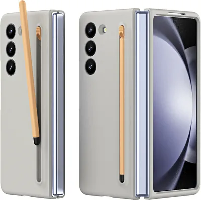 Produktbild von Handyhülle für Samsung Galaxy Z Fold 6 Schlank Stoßfest Kratzfest Schutzhülle mit Eingabestift Grau