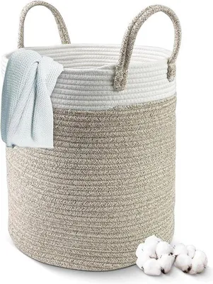 Zdjęcie produktu dla Duży kosz na pranie o pojemności 38 litrów – ręcznie wykonany, elegancki kosz na pranie – 35 cm x 40 cm