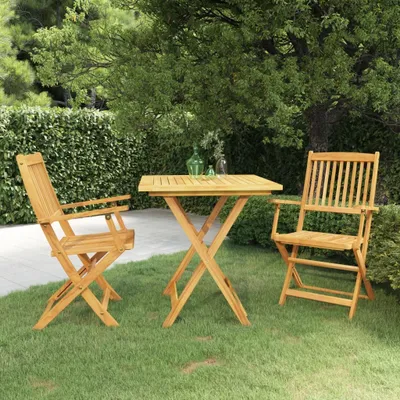 Produktbild von ZMH 3-tlg. Garten-Essgruppe Klappbar Massivholz Akazie