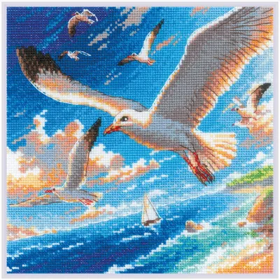 Produktbild von Riolis Kreuzstich Stickpackung "Meeresbrise", Zählmuster, 20x20cm