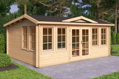 Produktbild von Lasita Maja Gartenhaus / Homeoffice Balmoral 44 Schwedenrot, Farbe:schwedenrot, Dachform:Satteldach