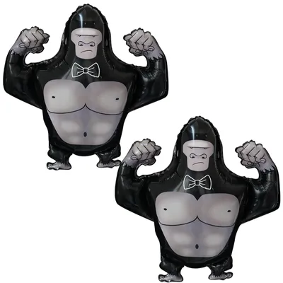 Gorilla-Luftballon aus Aluminium, schwarz, 15x20 cm, 1 Stück