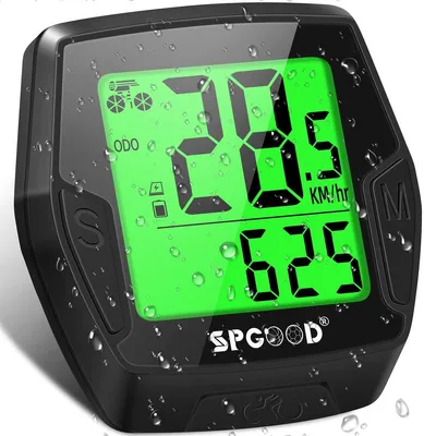 Image de Compteur de vélo sans fil - Compteur de vitesse sans fil - Étanche IP54 - 21 fonctions - Noir