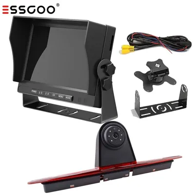 Produktbild von Rückfahrkamera mit Bremsleuchte und 7 Zoll Monitor 170 Grad Weitwinkel Nachtsicht Einparkhilfe wasserdicht IP68 für Sprinter W906 W907 VW Crafter