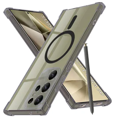 Produktbild von MagSafe-Hülle für Samsung Galaxy S24 Ultra S928, Marke Techsuit, stoßfest, transparent, schwarz