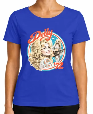 Immagine prodotto di Maglietta da donna, blu, taglia M, con la scritta "Dolly Parton, 72, leggenda della musica country, stile retrò, Nashville"