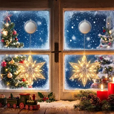 LED-Lichterkette 2er-Set mit Timer, warmweiß, 9 LEDs