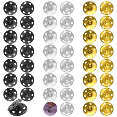 Productafbeelding van Knopen om op te naaien - 25 mm diameter - Geschikt voor kleding en knutselwerk - 24 sets metalen knopen