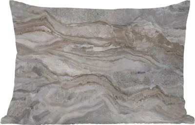 Produktbild von MuchoWow® Outdoor Kissen - Marmor - Textur - Grau - 60x40 cm - Wetterfest - Lounge Kissen - Zierkissen - Kissen für Innenräume