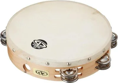 Produktbild von Doppeltes Tambourin 10 Zoll Holz mit Fell