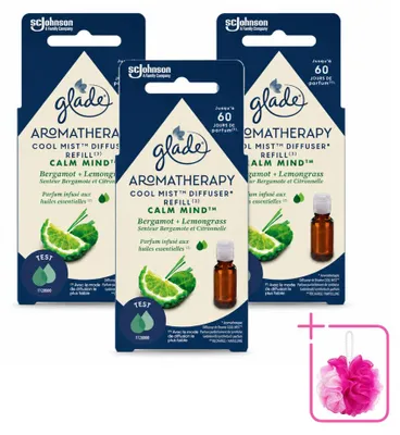 Image de 3 diffuseurs de parfum d'aromathérapie Glade, recharge "Calme et Sérénité" - 17,4 ml - Pack économique - 3 pièces