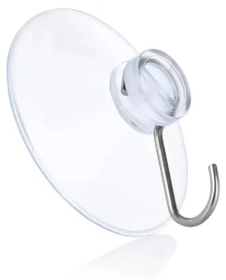 Image de Ventouses avec crochet, lot de 10 – Ventouses transparentes avec crochet pour fenêtres, salle de bain et cuisine – Idéales pour la décoration des fenêtres, les guirlandes de Noël et comme porte-serviettes – 40 mm