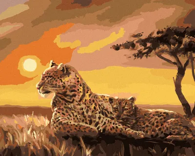 Produktbild von Zuty - Malen nach Zahlen - LEOPARDEN (D. RUSTY RUST), 40x50 cm, ohne Keilrahmen