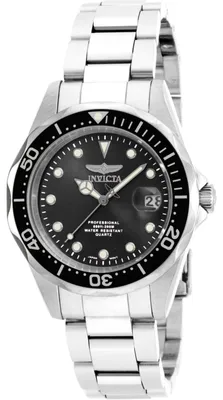 Productafbeelding van Invicta Pro Diver 17046 - Herenhorloge - Quartz uurwerk - Roestvrij staal met zwarte wijzerplaat - 37 mm