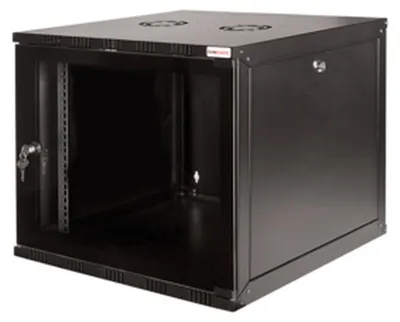 Produktbild von LogiLink W15A54B, Wandmontiertes Regal, 15U, 50 kg, Sperrschloss, Schwarz