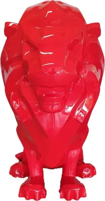 Zdjęcie produktu dla Casa Padrino luksusowa figura dekoracyjna lew czerwony 90 x 80 x h. 170 cm - Gigantyczna rzeźba dekoracyjna odporna na warunki atmosferyczne - Dekoracja salonu - Figura zwierzęcia do dekoracji ogrodu