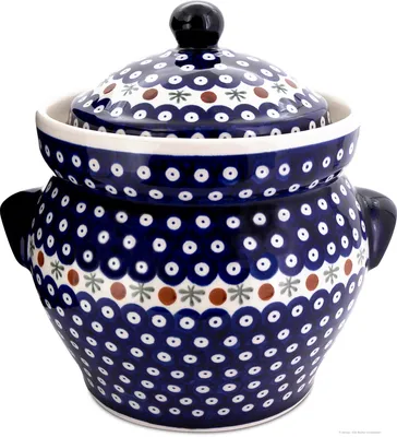 Produktbild von Original Bunzlauer Keramik Gärtopf 4,0 Liter mit Wasserrinne - Rumtopf Mehrzwecktopf Keramiktopf Design 41