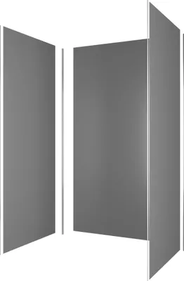 Image de Pack de 3 Panneaux Muraux Aluminium GRIS 90/120/90x210 cm avec Profilés ANODISE BRILLANT - WALL'IT