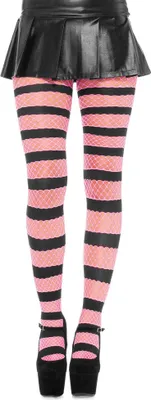 Produktbild von Fishnet Strumpfhose pink gestreift