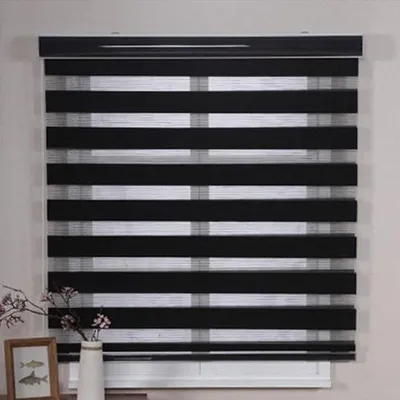Productafbeelding van Verduisterend rolgordijn - Thermogordijn - duogordijn - Ramen verduisteren - Warmte-isolatie - 95 x 150 cm - Zwart