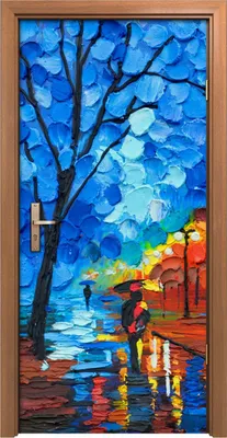 Produktbild von Türposter 90x200 cm Türaufkleber Türtapete Türfolie Klebefolie Wand Kunst Bild park Licht bunte