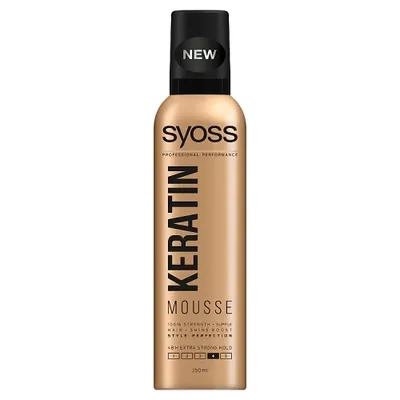 Produktbild von Syoss Keratin Haarschaum Extra Stark 250ml – Intensiver Volumenschaum für kräftigen Halt