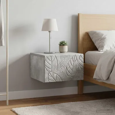 Image de vidaXL Table de chevet murale, lot de 2, gris béton, 49 x 34,5 x 20 cm