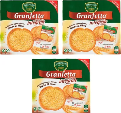Produktbild von 3x Buitoni Granfetta Fette Biscottate con Farina integrale 16 Einzelportionen a 2 Vollkorn Zwieback 240g