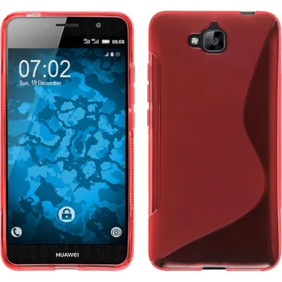 Produktbild von PhoneNatic Case kompatibel mit Huawei Enjoy 5 - rot Silikon Hülle S-Style + 2 Schutzfolien