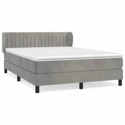 Immagine prodotto di vidaXL Letto a molle con materasso grigio chiaro 140x200 cm in velluto