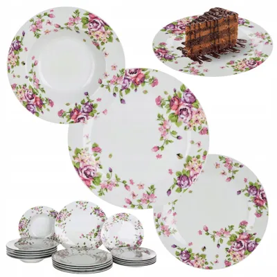 Produktbild von Banquet Essservice Blumenmuster 18-teilig für 6 Personen
