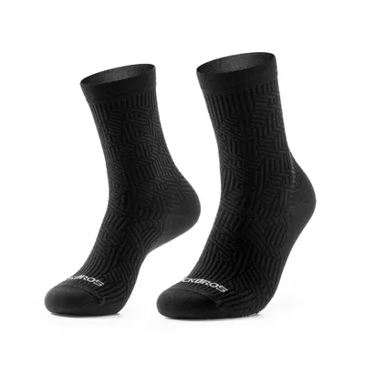 Produktbild von ROCKBROS Fahrradsocken Radsocken 2er Set Herren Damen atmungsaktiv Sportsocken mit Fußgewölbeunterstützung für Rennrad MTB E-Bike Schwarz L
