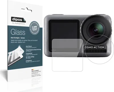 Produktbild von dipos I Panzerfolie klar passend für DJI Osmo Action Schutzfolie 9H Displayschutz-Folie