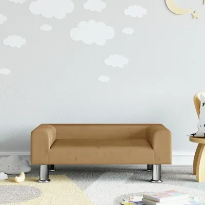 Obrázok produktu pre vidaXL Detská pohovka hnedá 70x45x26,5 cm zamat