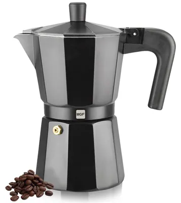 Espressokanne 3 Tassen, 150 ml, emailliertes Aluminium, für Gas & Elektro